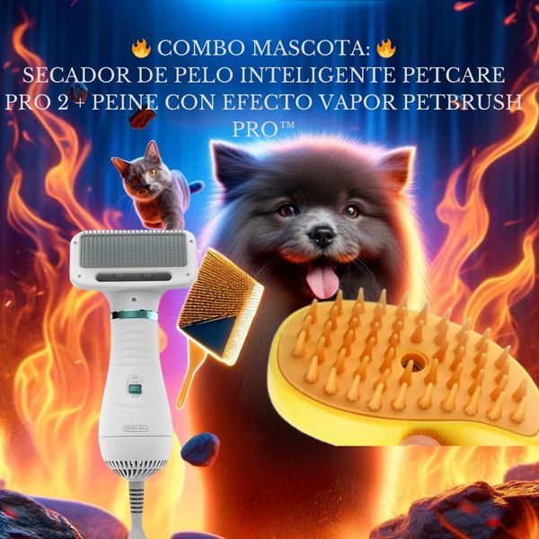 SECADOR Y PEINE DE MASCOTAS 2 EN 1 + Vaporizador